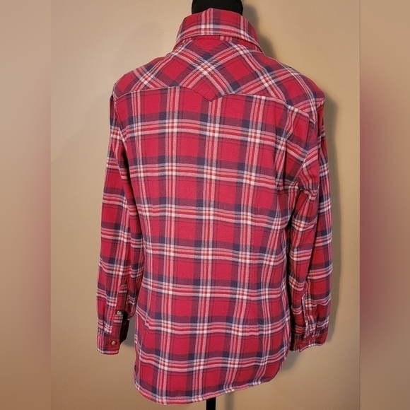 JACHS GIRLFRIEND Red Plaid Shacket, Snap-down, Size Small - Picture 4 of 11